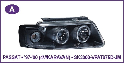 Angel Eye farovi VOLKSWAGEN PASSAT 4V/KARAVAN Hrom,crni 97-00